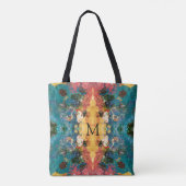 Elegant Goud Roze Blauwgroen Abstract Tote Bag (Achterkant)