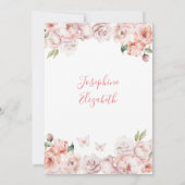 Elegant Goud Roze Bloemen Mis Quince Años Verjaard Kaart (Achterkant)