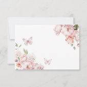 Elegant Goud Roze Bloemen Mis Quince Bedankkaart (Achterkant)