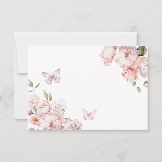 Elegant Goud Roze Bloemen Mis Quince Bedankkaart (Achterkant)