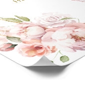 Elegant Goud Roze Bloemen Mis Quince Drinken Poster (Hoek)