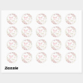 Elegant Goud Roze Bloemen Mis Quince Ronde Sticker (Vel)