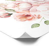 Elegant Goud Roze Bloemen Mis Quince Welkomstbord Poster (Hoek)