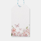 Elegant Goud Roze Bloemen Mis XV Años Dank u Cadeaulabel (Achterkant)