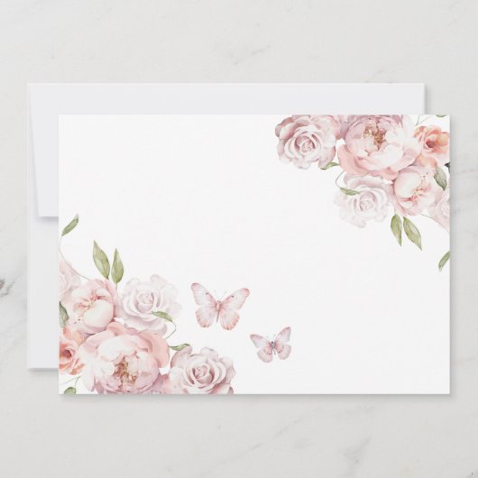 Elegant Goud Roze Bloemen Mis XV Años Save The Dat Kaart (Achterkant)