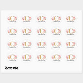 Elegant Goud Roze Bloemen Monogram Initiaal Letter Ronde Sticker (Vel)