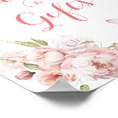 Elegant Goud Roze Bloemen Quinceañera Kaarten & Ca Poster (Hoek)