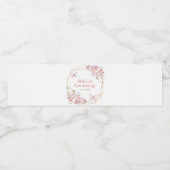 Elegant Goud Roze Geometrisch Bloemen Mis Quince Waterfles Etiket (Enkel label)