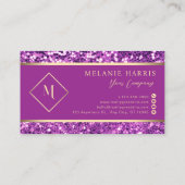 Elegant Goud & Roze Glitter Modern Visitekaartje (Achterkant)