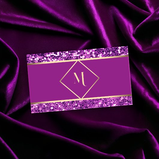 Elegant Goud & Roze Glitter Modern Visitekaartje