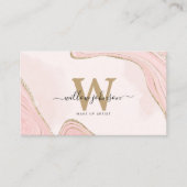 Elegant Goud Roze Glitter QR Code Modern Monogram Visitekaartje (Voorkant)