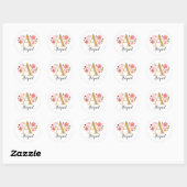 Elegant Goud Roze Monogram Bloemen Letter A Ronde Sticker (Vel)