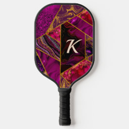 Elegant goud roze paarse glitter girly pickleball paddle