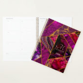 Elegant goud roze paarse glitter girly planner (Display)