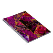 Elegant goud roze paarse glitter girly schetsboek notitieboek (Rechterzijde)