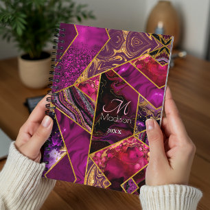Elegant goud roze paarse glitter meisjesachtig planner