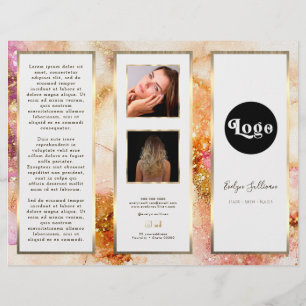 Elegant Goud Roze Waterverf Faux Folie Brochure