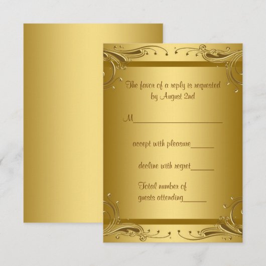 Elegant goud RSVP (Voorkant / Achterkant)