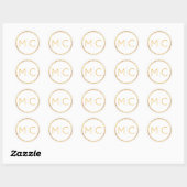 Elegant Goud Rustieke Krans Monogram Bruiloft Seal Ronde Sticker (Vel)