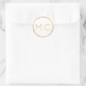 Elegant Goud Rustieke Krans Monogram Bruiloft Seal Ronde Sticker (Tas)