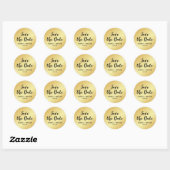 Elegant Goud Save the Date Envelope Seal Ronde Sticker (Vel)