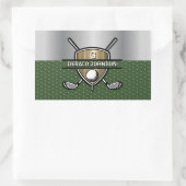 Elegant Goud Schild Golf Monogram Ontwerp Rechthoekige Sticker (Tas)