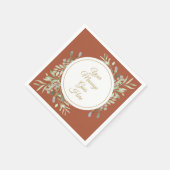 Elegant Goud Schrift Groene Terracotta Servet (Hoek)