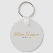 Elegant Goud Schrift Minimalistisch Sleutelhanger (Voorkant)