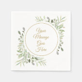 Elegant goud schrift zachte waterverf groen servet (Voorkant)