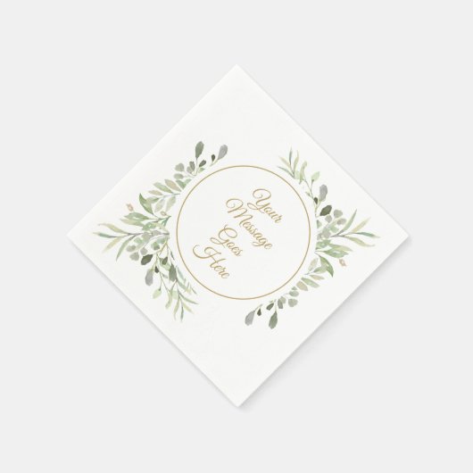 Elegant goud schrift zachte waterverf groen servet (Hoek)