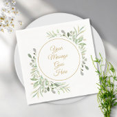 Elegant Goud Schrift Zachte Waterverf Groenery Servet