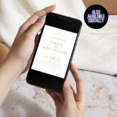 Elegant Goud Schrijven 3 Foto's QR Code Huwelijk Kaart