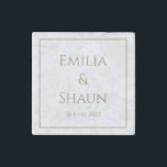 Elegant Goud Schrijven Marmeren Magneet Bruiloft F<br><div class="desc">Deze elegante marmeren trouwmagneet met gouden schrift is een doordachte huwelijksgunst voor uw gasten of voor de ouders van de bruid, bruidsmeisjes of bruidsjonkers. Het beschikt over een stijlvol, geavanceerd en tijdloos ontwerp dat kan worden aangepast aan uw wensen. Klik op "Deze sjabloon personaliseren" en ga aan de slag. Voor...</div>