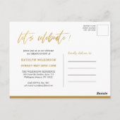 Elegant Goud Script Arch Foto AFSTUDEERDER Uitnodi Briefkaart (Achterkant)