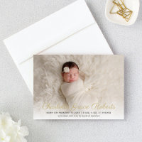 Elegant Goud Script Baby Meisje Foto Geboorte