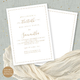 Elegant Goud Script Border 30e Verjaardagsfeestje Kaart