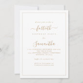 Elegant Goud Script Border 40e Verjaardagsfeestje Kaart (Voorkant)