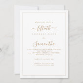 Elegant Goud Script Border 50e Verjaardagsfeest Kaart (Voorkant)