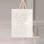 Elegant Goud Script Bruiloft Orde van Evenementen Acryl Bord