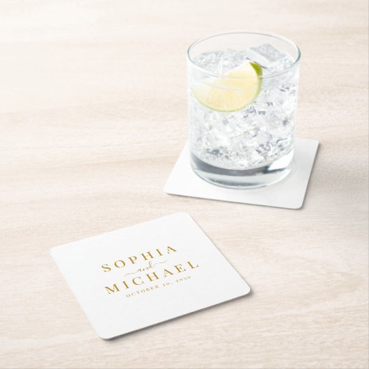 Elegant Goud Script Bruiloft Repetitie Diner Kartonnen Onderzetters (Insitu)