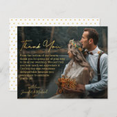 Elegant goud script dank u bruiloft fotokaart (Voorkant / Achterkant)