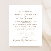 Elegant Goud Script Foto Bruiloft Receptie Uitnodi