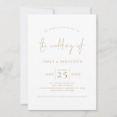 Elegant Goud Script Foto Overlay QR Code Bruiloft Kaart (Voorkant)