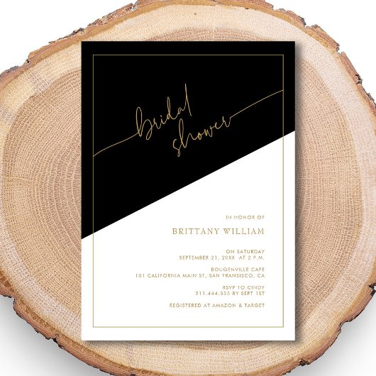 Elegant Goud Script Geometrisch Vrijgezellenfeest Kaart