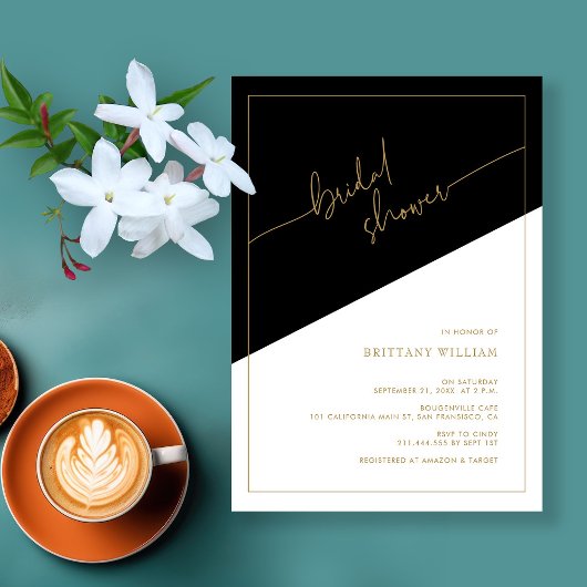 Elegant Goud Script Geometrisch Vrijgezellenfeest Kaart