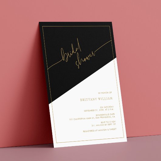 Elegant Goud Script Geometrisch Vrijgezellenfeest Kaart