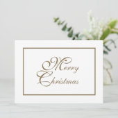 Elegant Goud Script Gepersonaliseerde Kerstmis Feestdagenkaart (Staand voorkant)