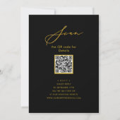 Elegant Goud Script Grijs Repetitie Diner QR code Kaart (Achterkant)