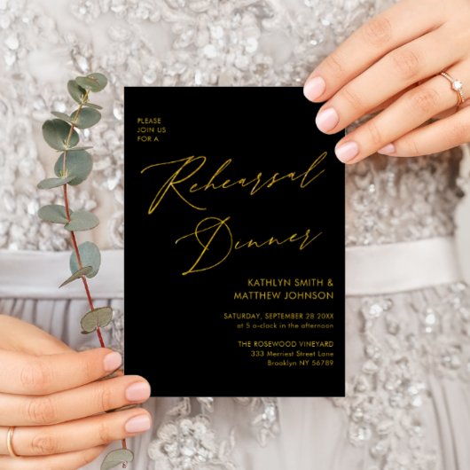 Elegant Goud Script Grijs Repetitie Diner QR code Kaart