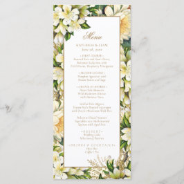 Elegant  Goud Script Groen Bruiloft Menu
